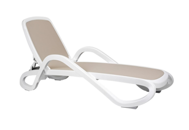 Bain de Soleil Alpha – Structure Blanche – Toile Tortora – Accoudoirs – Nardi – Made in EU