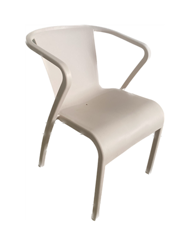 FAUTEUIL LISA BEIGE - POLYPRO - FIBRE VERRE EMPIL Made in EU