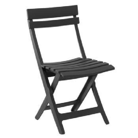 CHAISE PLIANTE  MIAMI ANTHRACITE - GROSFILLEX FRANCE - GAMME PRO