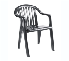 FAUTEUIL DE JARDIN MIAMI ANTHRACITE  - GROSFILLEX FRANCE