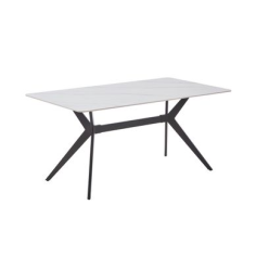 TABLE HERCULE CERAMIK BLANCHE MARBRE - 140x80CM