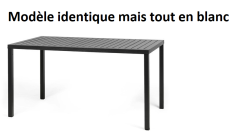 TABLE TONY BLANCHE 160X90X H 75CM OUTDOOR **ESP**