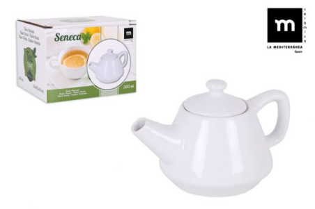 THEIERE EN PORCELAINE BLANCHE 300CC  16x10.5x9.8 SENECA