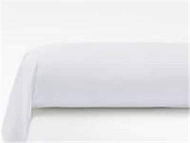 TAIE TRAVERSIN BLANC  LIT 1 Pers  FORME FOURREAU OURLETS 4CM