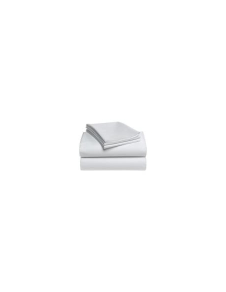 DRAP PLAT  LIT 70/80/90 x190 BLANC POLY/COTON "WOOD" 160X310CM