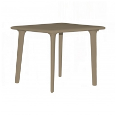 TABLE DESSA 90 X 90CM  CHOCOLATE PLATEAU ET PIED POLYPROPILENE Made in EU