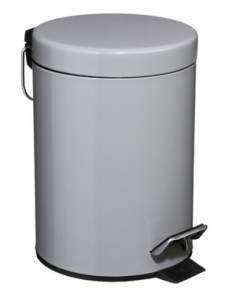 POUBELLE SALLE DE BAIN 3 L  A PEDALE  - GRISE