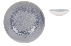 ASSIETTE CREUSE 21CM  FAIENCE MAITRE GRISE ADHARA