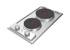 PLAQUE ELECTRIQUE 2 FEUX ENCASTRABLES INOX