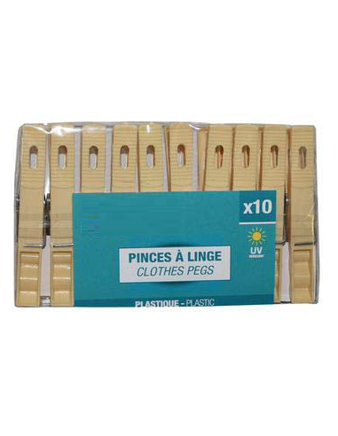 PINCE A LINGE  PLASTIQUE GEANTE  X 10