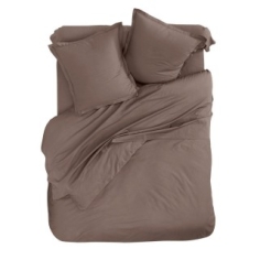 PARURE DE LIT 1 PERS. 3 PIECES  - MICROFIBRE TAUPE 80/190
