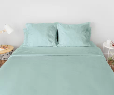 HOUSSE DE COUETTE VERT  220X240- 50%POLY/50%COTON BLC - sans rabat