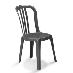 CHAISE DE JARDIN MIAMI BISTROT ANTRACITE/ NOIR - EMPILABLE- GROSFILLEX FRANCE