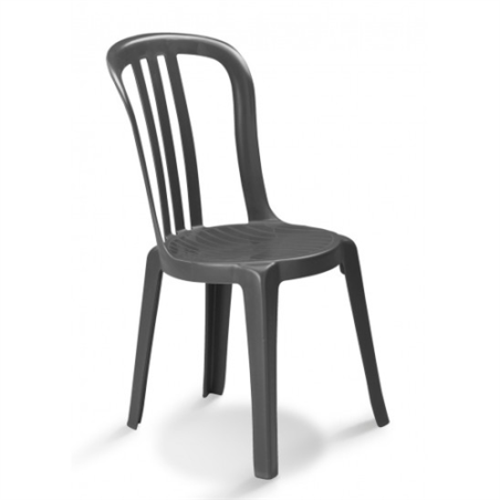 CHAISE DE JARDIN MIAMI BISTROT ANTRACITE/ NOIR - EMPILABLE- GROSFILLEX FRANCE