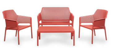 SALON NET NARDI CORAIL - 1 TABLE 1 CANAPE 2 FAUTEUILS RELAX Made in EU