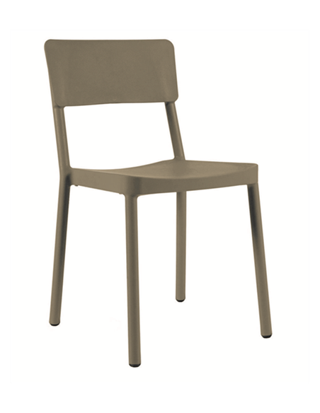 CHAISE   EMPILABLE LISBOA TAUPE / CHOCOLAT Made in EU