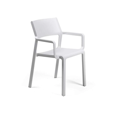 FAUTEUIL TRILL EMPILABLE NARDI BLANC  Made in EU
