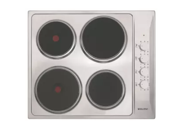 PLAQUE ELECTRIQUE INOX GLEM 4 FEUX A MANETTES  - ENCASTRABLE