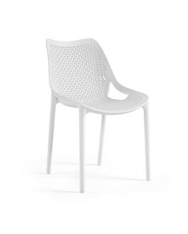 CHAISE OXY  BLANC - POLYPRO - FIBRE VERRE EMPIL Made in EU