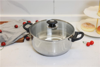 FAITOUT ACIER INOX TOUS FEUX Ø24 CM + COUVERCLE EN VERRE