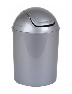 POUBELLE SALLE DE BAIN 7L GRIS  AVEC ABATTANT