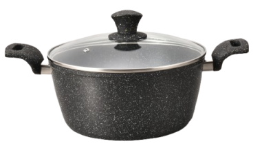 FAITOUT Ø24 CM "ALUMINIUM FORGÉ" + COUVERCLE EN VERRE - TOUS FEUX