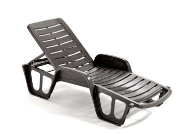 BAIN DE SOLEIL ANTHRACITE -  LETTI DOSSIER REGLABLE  Made in EU