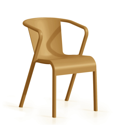 FAUTEUIL LISA MOUTARDE- POLYPRO -FIBRE VERRE EMPIL Made in EU