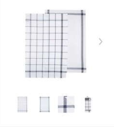 TORCHONS LOT DE 2 TRADI BLEU GRIS 100% COTON  50 x70cm