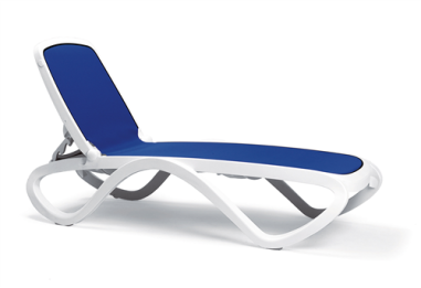 BAIN DE SOLEIL OMEGA TOILE TEXTILENE BLEU / STRUC BLANC - NARDI Made in EU