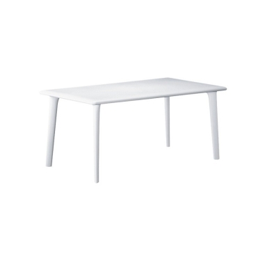 TABLE NEW DESSA 160X90CM BLANC PLATEAU+PIED POLYPRO Made in EU **ARRET USINE**