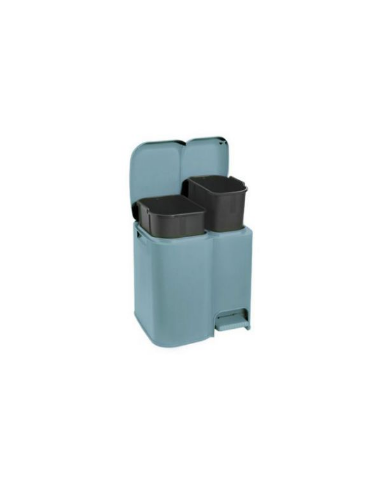POUBELLE CUISINE  25 L TRI SELECTIF 2 CASES BLEU