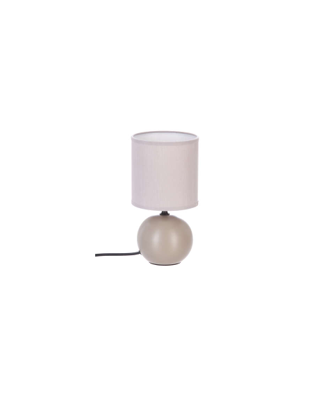 LAMPE DE CHEVET BOULE  25CM TAUPE MAT
