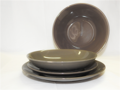 ASSIETTE PLATE NALA  GRES TAUPE 24 CM