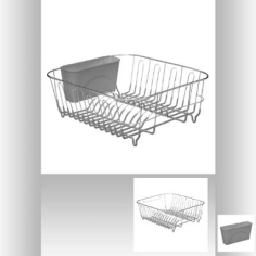 EGOUTTOIR VAISSELLE METAL PIEDS PVC+SUPPORT COUVERTS AMOVIBLE - 115191B