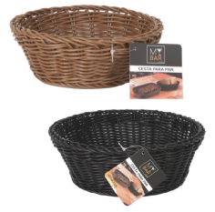 CORBEILLE A PAIN RONDE DIAM 25 CM H8.5CM - PLASTIC OSIER ASSORTIMENT