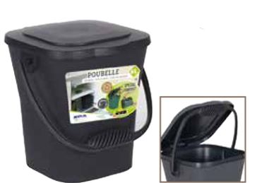 POUBELLE A COMPOST AVEC COUVERCLE 6L EDA FRANCE
