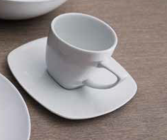 TASSE MIXTE 20 CL + SOUS TASSE "SILDE" PORCELAINE BLANCHE