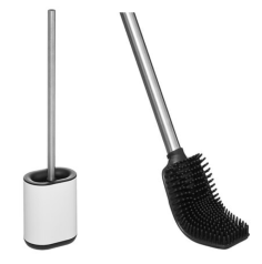 BALAYETTE WC EMBOUT SILICONE AVEC SUPPORT BLANC - 161011A