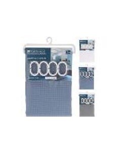 RIDEAU DE DOUCHE TAUPE POLYESTER - LAVABLE EN MACHINE