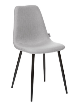 CHAISES TISSUS GRIS FONCE PIED NOIR - TIKA - 131255A