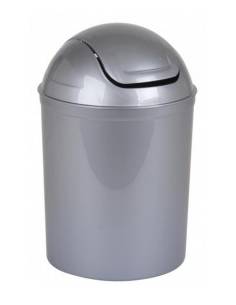 POUBELLE SALLE DE BAIN 7L GRIS  AVEC ABATTANT