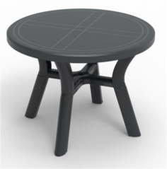 TABLE JAZMIN DALIA AVEC RENFORT CENTRAL Ø 100CM DIAM ANTHRACITE - Made in EU