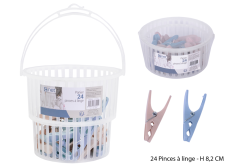 PANIERE +  24 PINCES A LINGE  PLASTIQUE  C NET