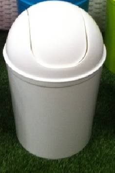 POUBELLE SALLE DE BAIN 7 L BLANCHE  AVEC ABATTANT