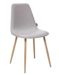 CHAISE TISSUS ROKA GRIS CLAIR PIEDS BOIS - 140295C