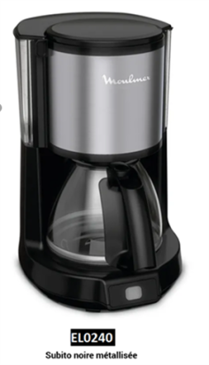 CAFETIERE ELECTRIQUE MOULINEX SUBITO INOX - VERSEUSE VERRE - FG370811