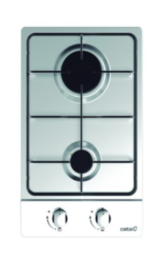 PLAQUE GAZ 2 FEUX SILVER CATA ENCASTRABLES