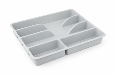 RANGE COUVERTS 5 CASES  GRIS
