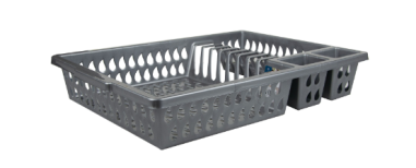 EGOUTTOIR VAISSELLE GRIS ARGENT SANS PLATEAU 41 X 30.5 X 9CM